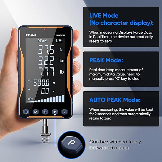 GOYOJO Digital Force Gauge 500N&110LB - Image 5