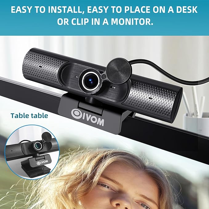 Oivom Webcam with Microphone and Speaker, 1080P Web Camera - Image 6