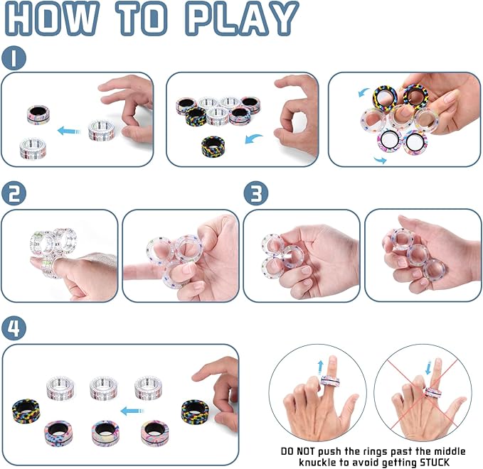 9Pcs Magnetic Rings Fidget Toys - Image 5