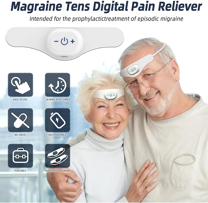 Electric Headache Migraine Relief Head Massager Rechargeable TENS Units Digital - Image 2
