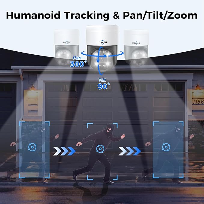【Human Tracking+330° View】 Hiseeu 4K PoE Security Camera System, All-in-one 12" - Image 2