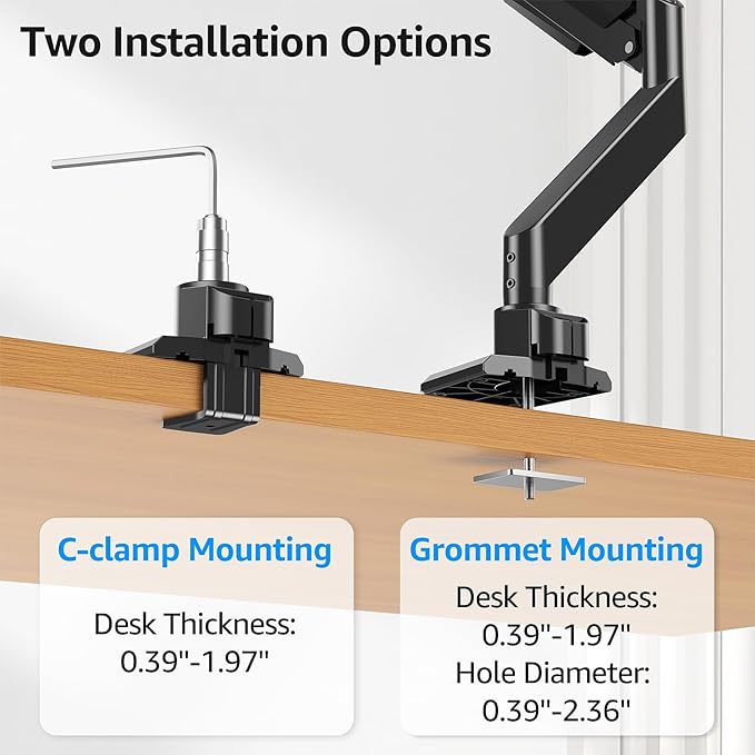 MOUNTUP Heavy Duty Monitor Arm for 49 inches, 44 lbs Curved Screens, Ultrawide - Image 6
