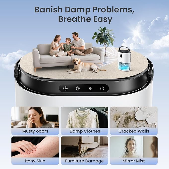 Dehumidifier for Home, 68 OZ Water Tank Dehumidifiers for Bathroom, Living room - Image 7
