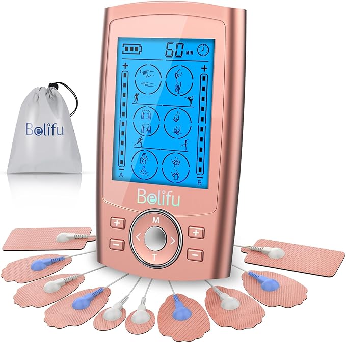 Belifu Dual Channel TENS EMS Unit 24 Modes Muscle Stimulator by Belifu