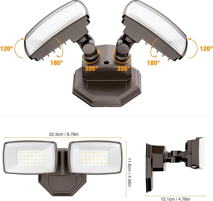 Onforu 3200LM Flood Lights Outdoor, 32W 6500K LED Security Light Switch - Image 8