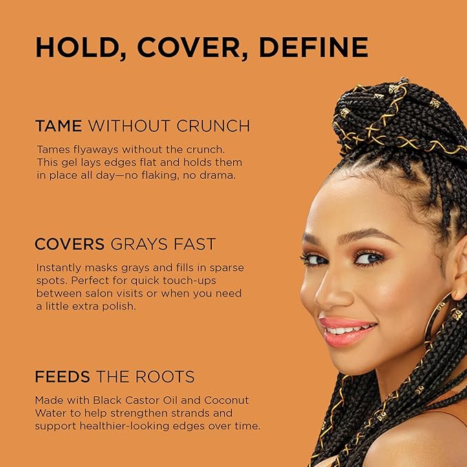 African Pride Black Castor Miracle Hold & Cover Edges Hair Gel - Image 2