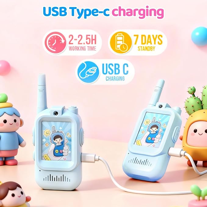 Video Walkie Talkies for Kids Toys, Birthday Gifts for Grandkids, 2 Pack HD - Image 3