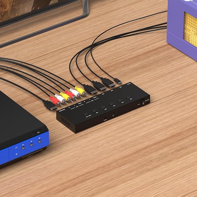 Azduou 2 AV Inputs + 3 HDMI 2.0 Inputs to HDMI Converter - Image 7