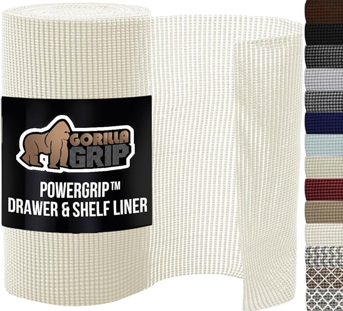 GORILLA GRIP powerGRIP Drawer Shelf and Cabinet Liner, Thick Strong Hold by GorillaGrip