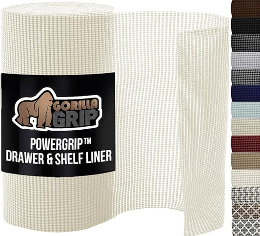 GORILLA GRIP powerGRIP Drawer Shelf and Cabinet Liner, Thick Strong Hold by GorillaGrip