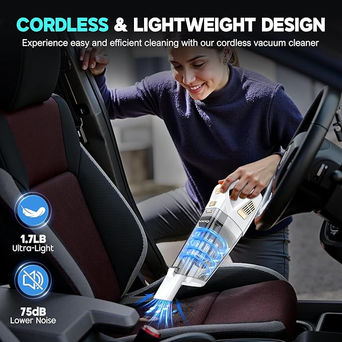 CKIKH Handheld Vacuum Cordless, 15000PA Strong Suction Hand Held Car Vacuum - Image 7