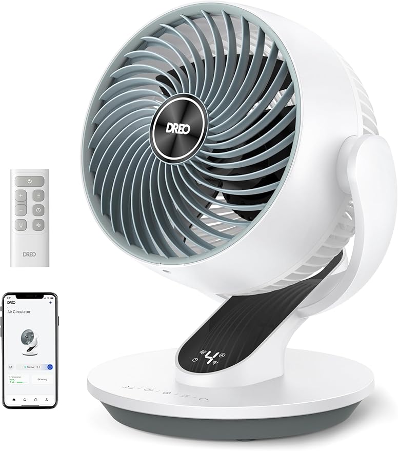 Dreo Smart Fan for Bedroom, 120° Vertical and 90° Oscillating Fan by DREO
