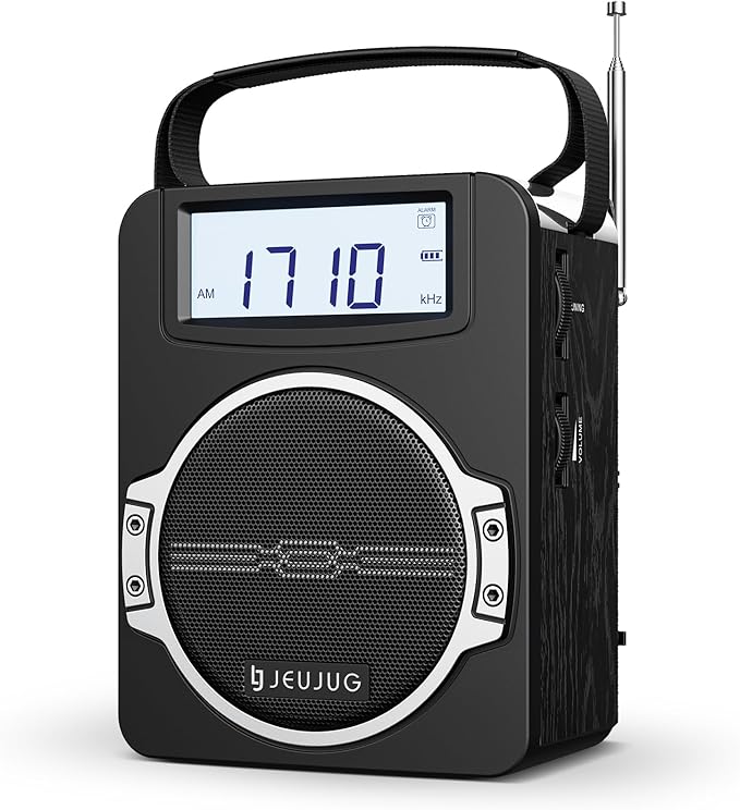 JEUJUG Radio Portable AM FM Digital Radios Clock Radio by JEUJUGONTHEGO