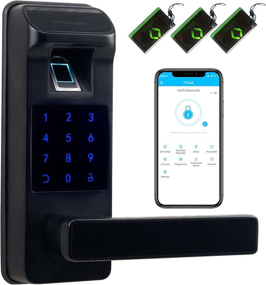Harfo Smart Door Lock, Heavy Duty 5 in 1 Keyless Entry Door Lock, Full App by HARFO