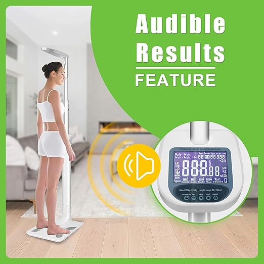 Smart Digital Physician Scale, 440lb/200kg Capacity Medical Scale - Image 3