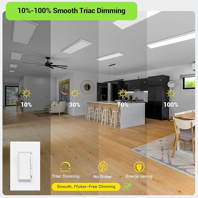 1x4 LED Flat Panel Light, Surface Mount Ceiling Light, 5CCT - Image 4