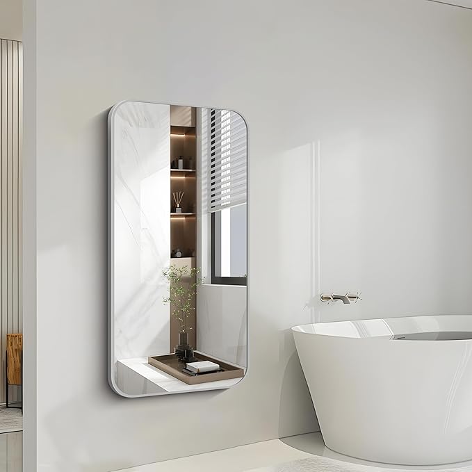 FORBATH 24x48 Inch Silver Bathroom Mirror - Image 5