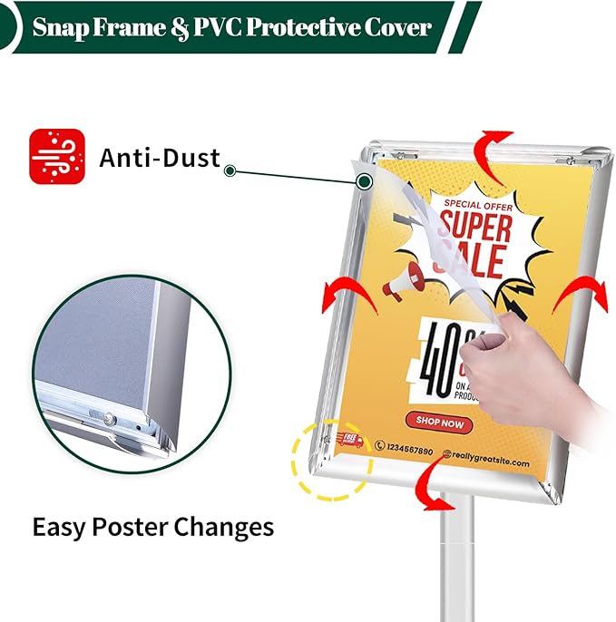 Mutualsign 3Pcs Heavy Duty Pedestal Sign Holder - Image 2
