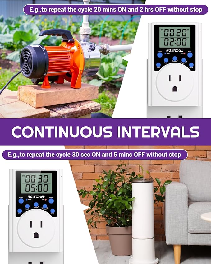 Timer Outlet, Nearpow Multifunctional Infinite Cycle Programmable Plug-in - Image 4