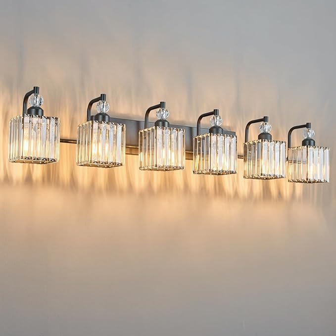 BBLLWJ 6 Light Bathroom Vanity Light Modern Black Vanity Light Fixtures by BBLLWJ