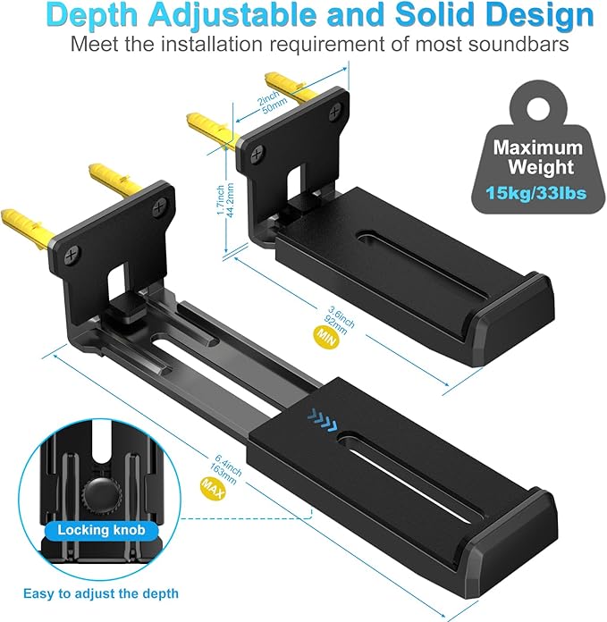 ZUOLACO Soundbar Wall Mount Bracket - Image 3