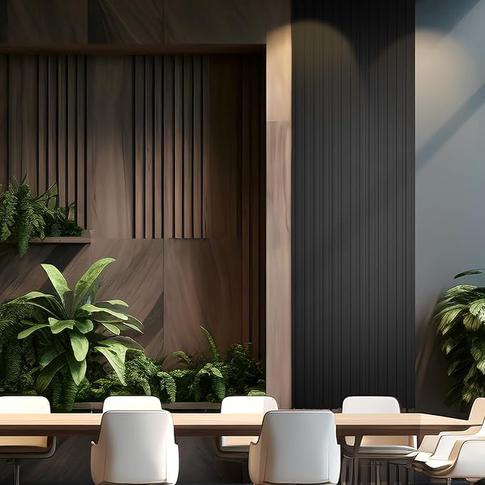 OUZUGIE WPC Acoustic Slat Wall Paneling, Living Room, TV Background, Study Room - Image 2