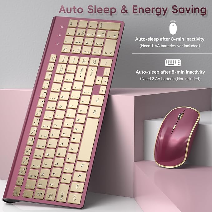 JOYACCESS Wireless Keyboard and Mouse, 2.4g Slim and Ergonomic Wireless - Image 3