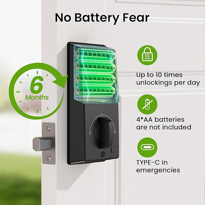 GHome Smart Door Lock KD30, Fingerprint Smart Deadbolt - Image 5