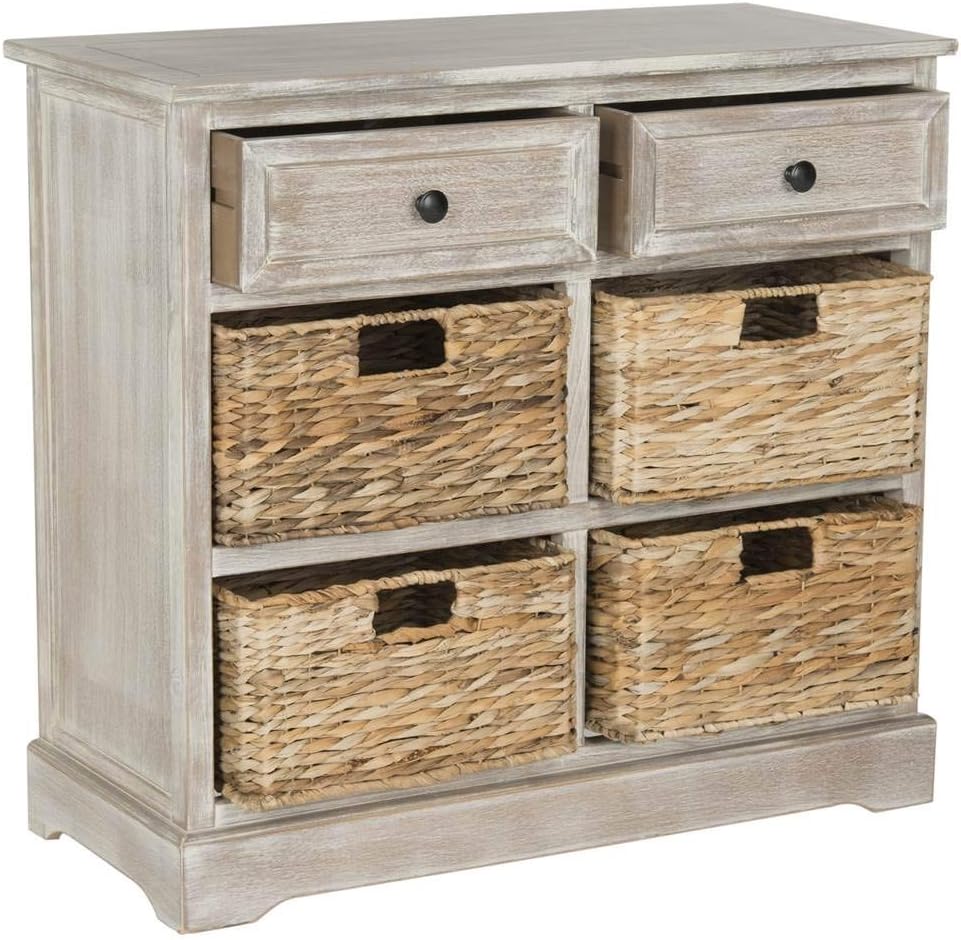 safavieh herman wood storage cabinet, 27.5" farmhouse white, main product view