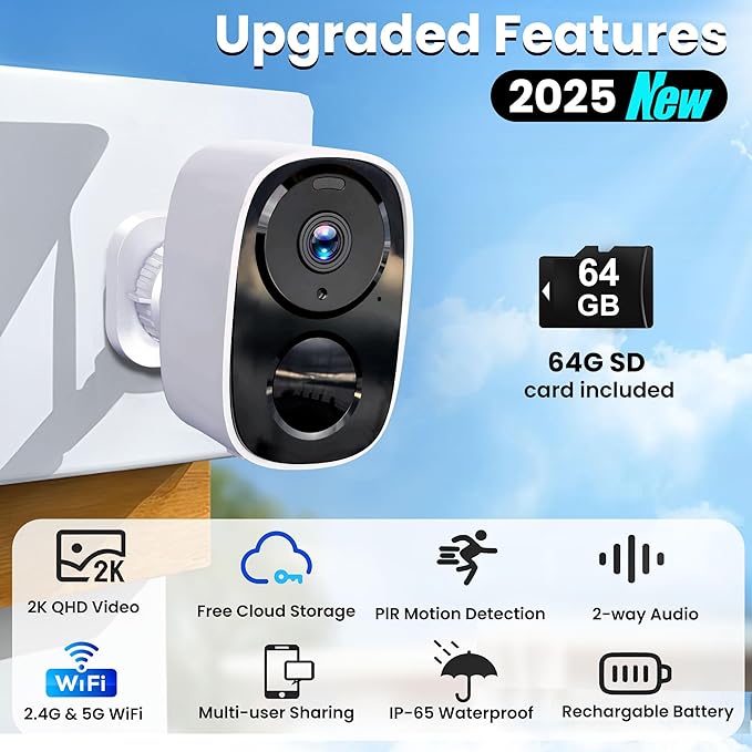 2025 Upgraded 2K Wireless Security Camera - Image 2