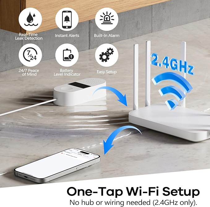 WiFi Water Leak Detector 4 Pack - Image 2