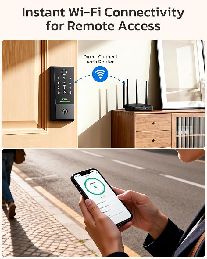 TCL D2 Plus Fingerprint Smart Lock, Wi-Fi Keyless Entry Door Lock, IP55 - Image 6
