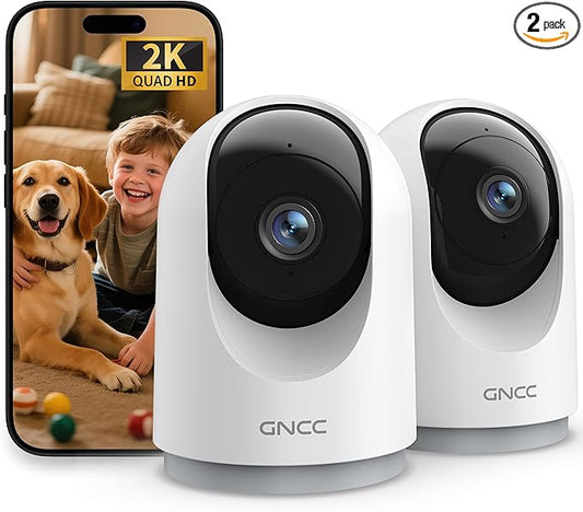 GNCC 2K Cameras for Home Security-Indoor Pan/Tilt Cameras for Baby Monitor/Pet by GNCC