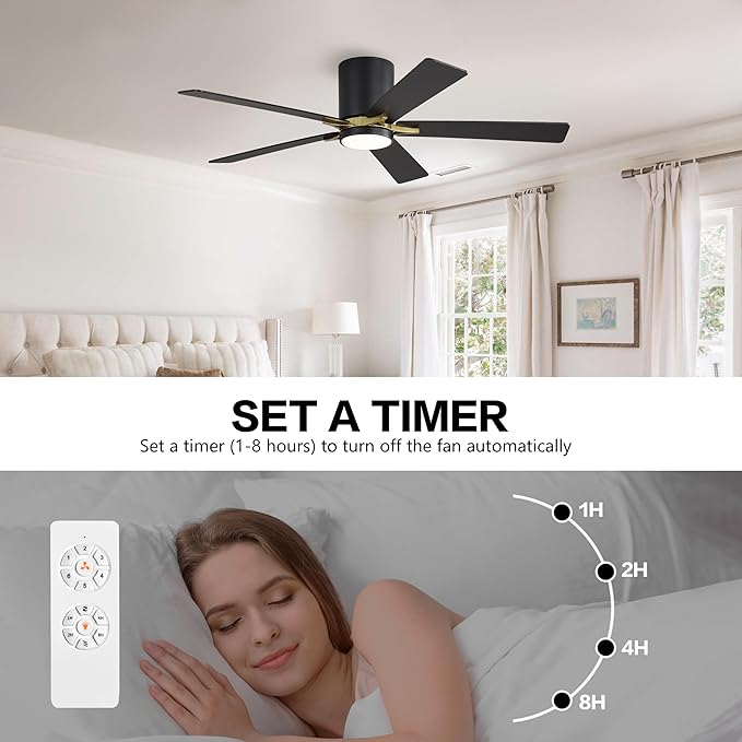 WINGBO 52" DC Flush Mount Ceiling Fan - Image 7