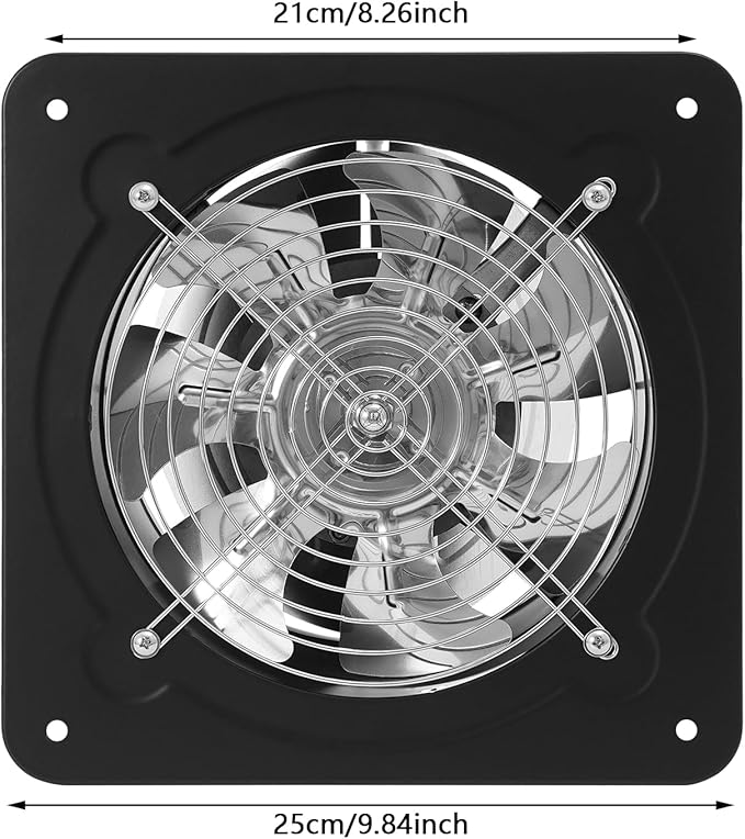 XUFOPLY 8 Inch Exhaust Fan, 110V 80W Wall Mounted Vent Fans 2600RPM Kitchen - Image 4