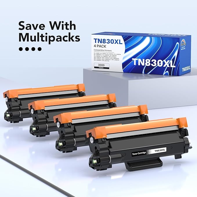Compatible TN830XL Black Toner 4 Pack Replacement - Image 4