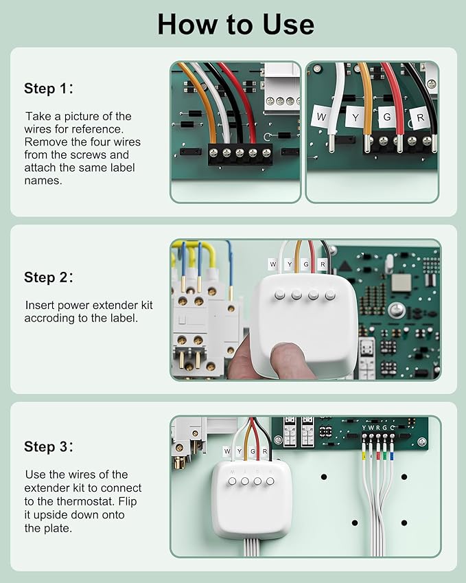 WUKUR Power Extender Kit for ecobee Smart Thermostat Premium, C-Wire Adapter - Image 6