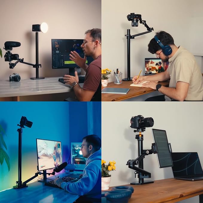 TARION Camera Arm Desk Mount: Heavy Duty DSLR Desktop Mount Camera Stand - Image 8