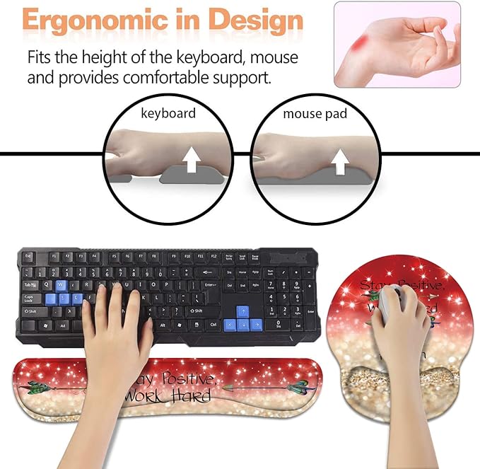 Keyboard Wrist Rest + Mouse Pad Wrist Support Set - Image 3