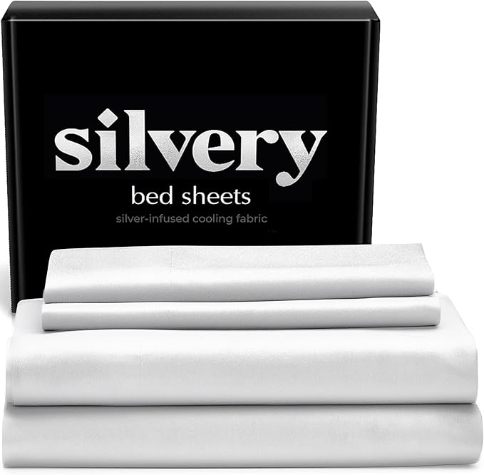 Silvery Silver Infused Bed Sheets Set by Silvery