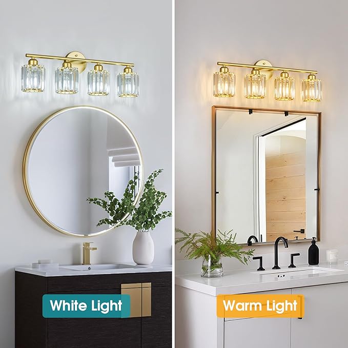 FDPBY Modern 4 Light Crystal Vanity Light, Compatible - Image 2