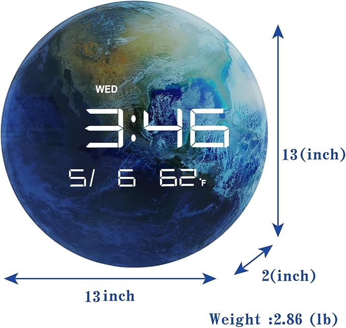 Nbdeal 13" Digital Wall Clock - Image 6
