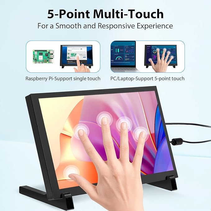 ELECROW 10.1 Inch Touchscreen Monitor, 1280x800 IPS LCD HD Display - Image 3