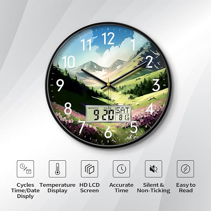 SCOAGE Digital Large Display Silent Wall Clock - Image 2