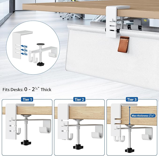 Zilink Under Desk Cable Management 30" No Drill Desk Cable Management Tray - Image 7