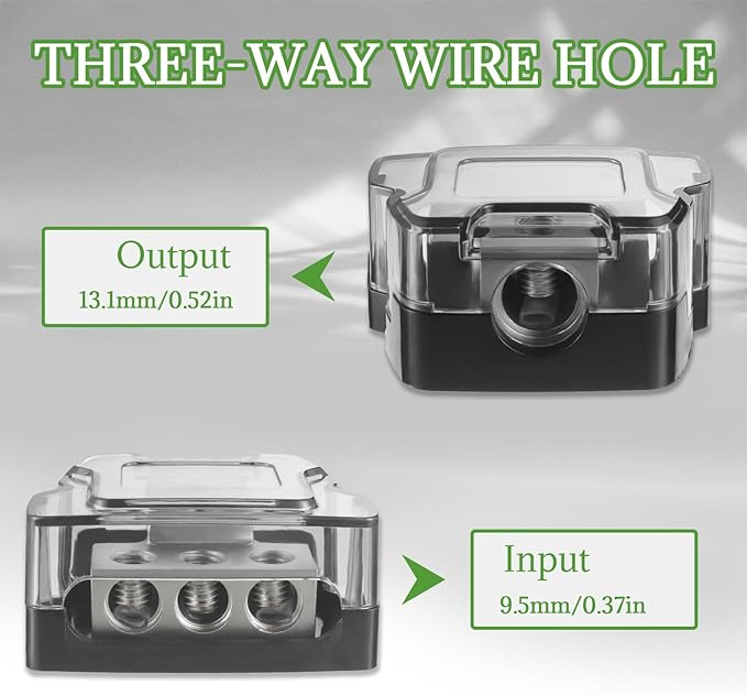 BOJACK 3 Way Power Distribution Connecting Block 1x0/2/4 Gauge Input 3x4/8 - Image 4