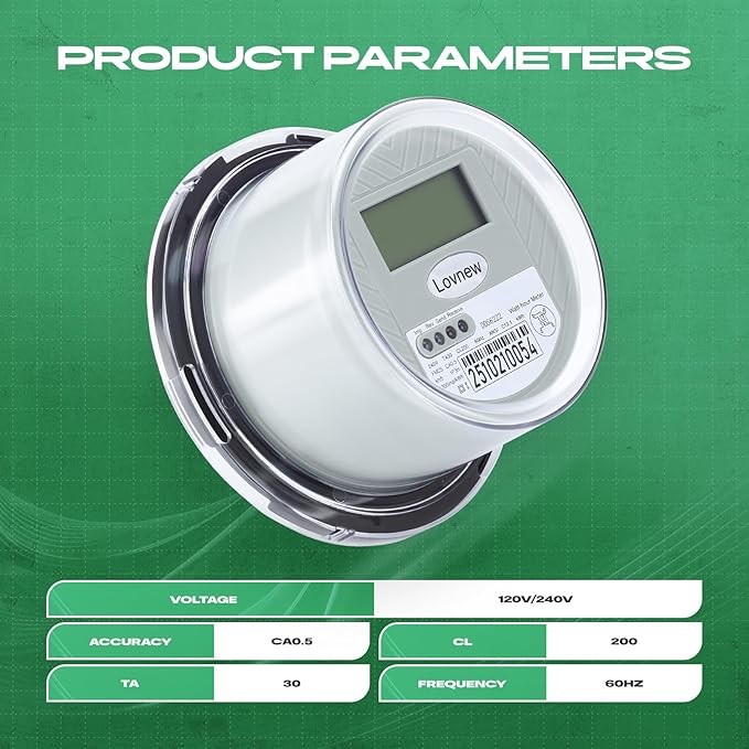 RV Digital Electric Meter, 240V 2 Wire kWh Watt Power Meter - Image 6