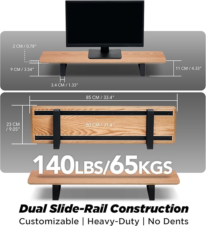 ULTRARM Moodular Wooden Monitor Stand 33.4” Desk Organizer - Image 4
