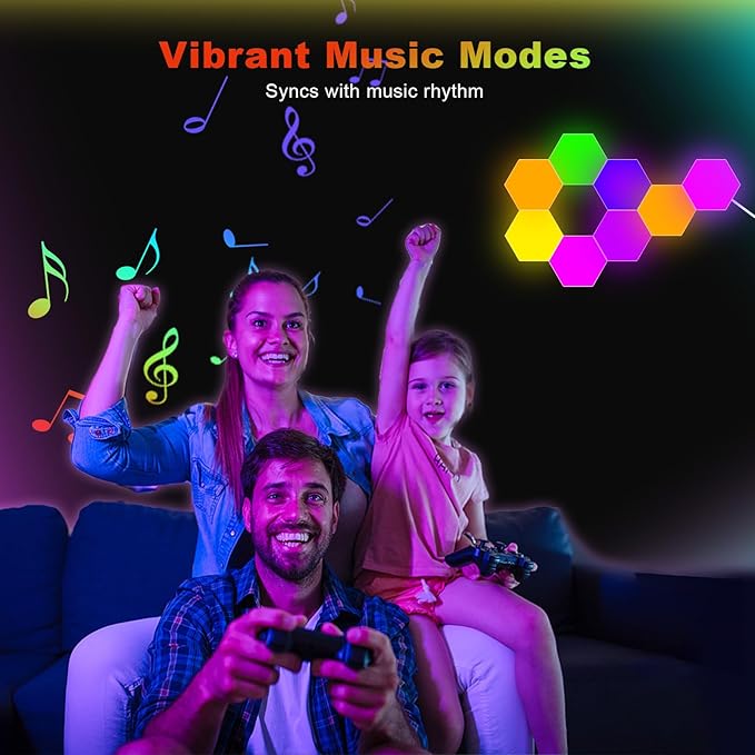 Smart Hexagon Lights DIY Hexagon Led Light App & Remote Controlled & Music Sync - Image 3