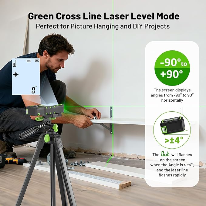 Laser Measure Device 3-in-1, Huepar 330ft Laser Measurement Tool & 33ft Cross - Image 6